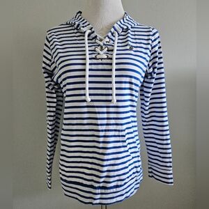 U.S. Polo Assn. | Navy and White Striped Women's Hoodie